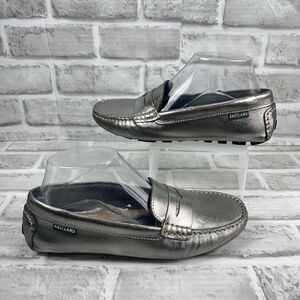 Eastland Patricia Women's 7 Metallic Silver Leather Driving Moccasins Loafers